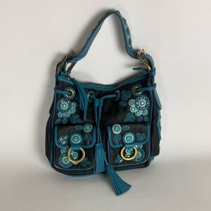 ISABELLA FIORE SET IN STONE TORI STEPH EMBELLISHED APPLIQUE SHOULDER HANDBAG$395